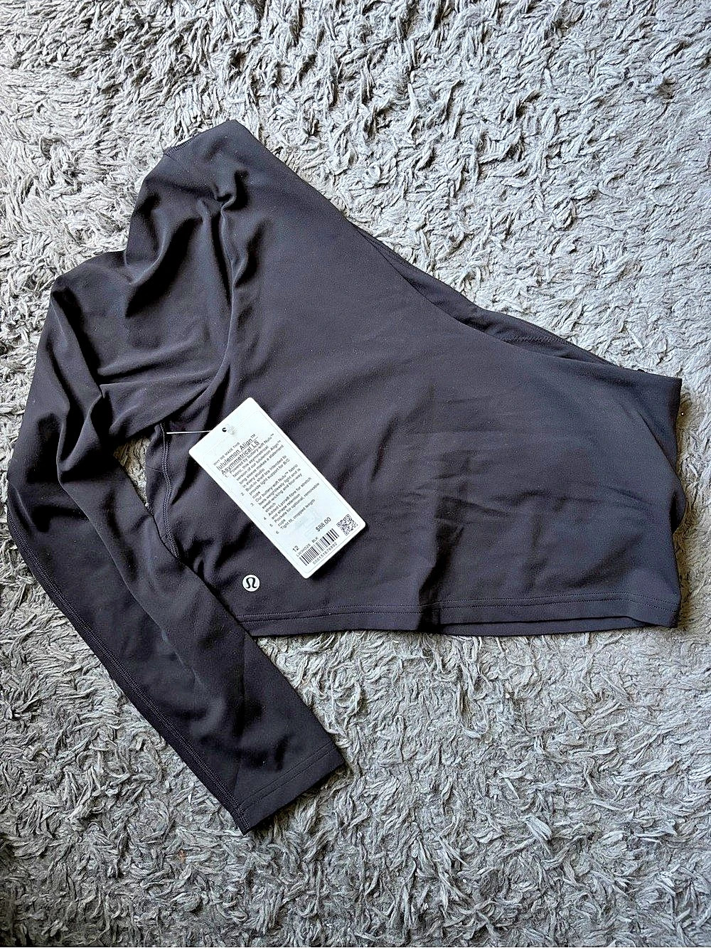Lululemon Align Asymmetrical Long-Sleeve Shirt Black Size 12